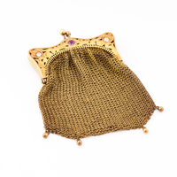 Vintage Gold Purse in yellow gold 18kt and precious stones 