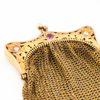 Vintage Gold Purse in yellow gold 18kt and precious stones 