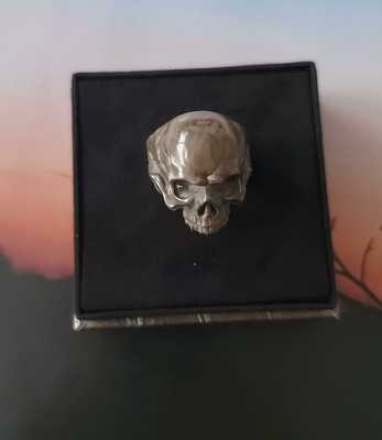 925 Sterling Silber Totenkopf Ring 