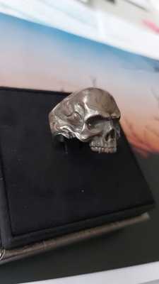 925 Sterling Silber Totenkopf Ring 