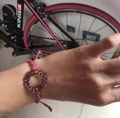 Bracelete com coroa de ciclismo em aço 