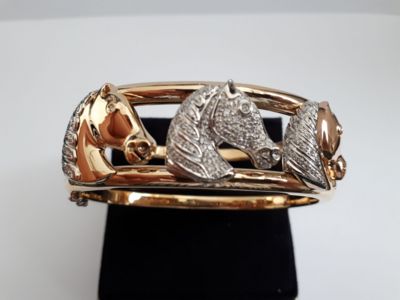 Pferd Armband in 750 Gold und Diamanten ct.1.00 