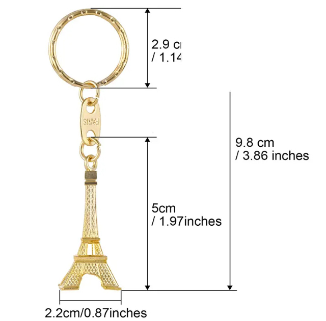 Versilberter Eiffelturm-Schlüsselanhänger  