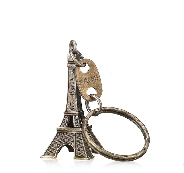 Porta-chaves da Torre Eiffel banhado a bronze  