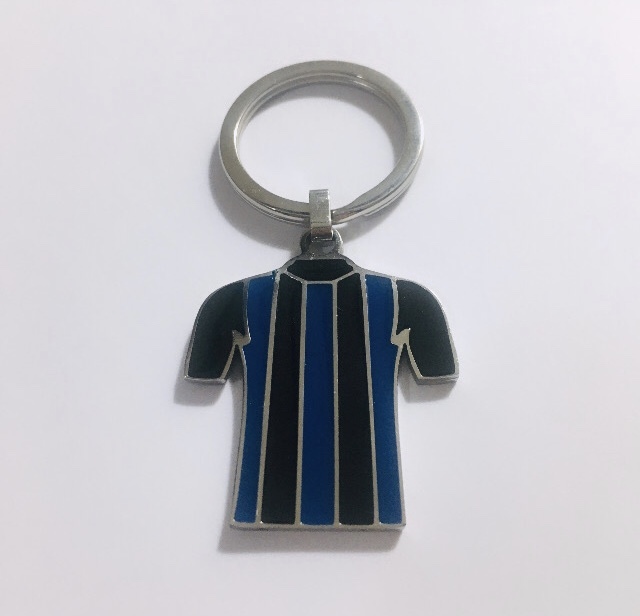 Porta-chaves em aço preto-azul personalizável  