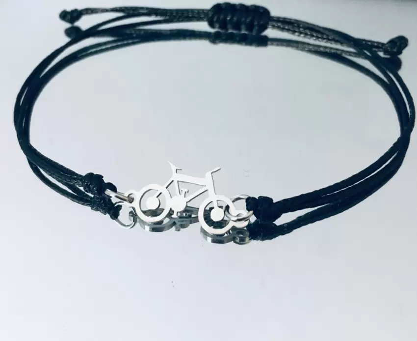 Bracelet VTT en acier avec lanière de couleur au choix  