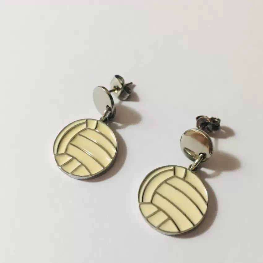 Pendientes colgantes de voleibol de acero  