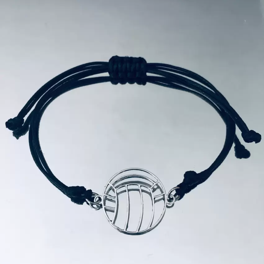 Pulsera de voleibol de acero con cordón del color que elija  