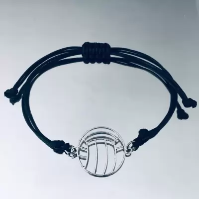 Pulsera de voleibol de acero con cordón del color que elija 