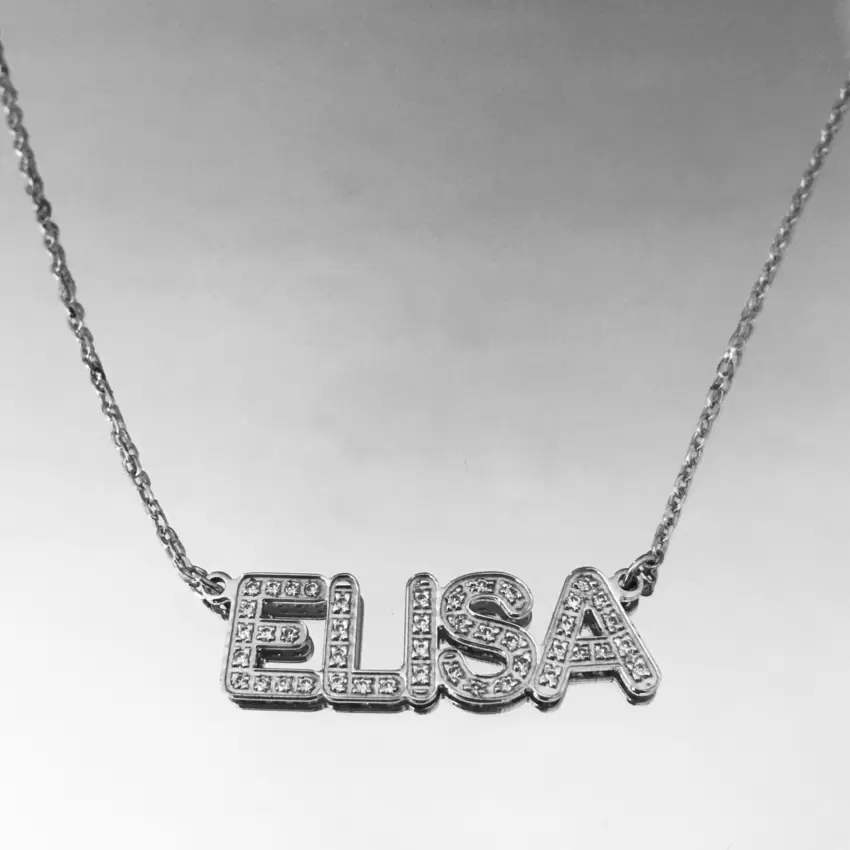 Collana con nome ELISA in argento 925 e zirconi  