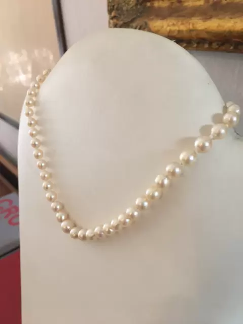 Necklace strand of cultured pearls scaled  