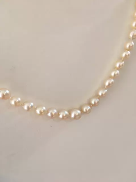 Necklace strand of cultured pearls scaled  