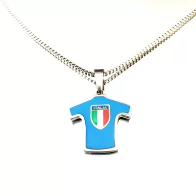 Collana con ciondolo maglia ITALIA in acciaio 