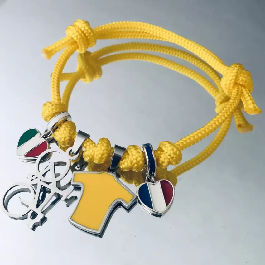 Pulseira com charms em aço  Amarelo  Tour de France partida de Itália  