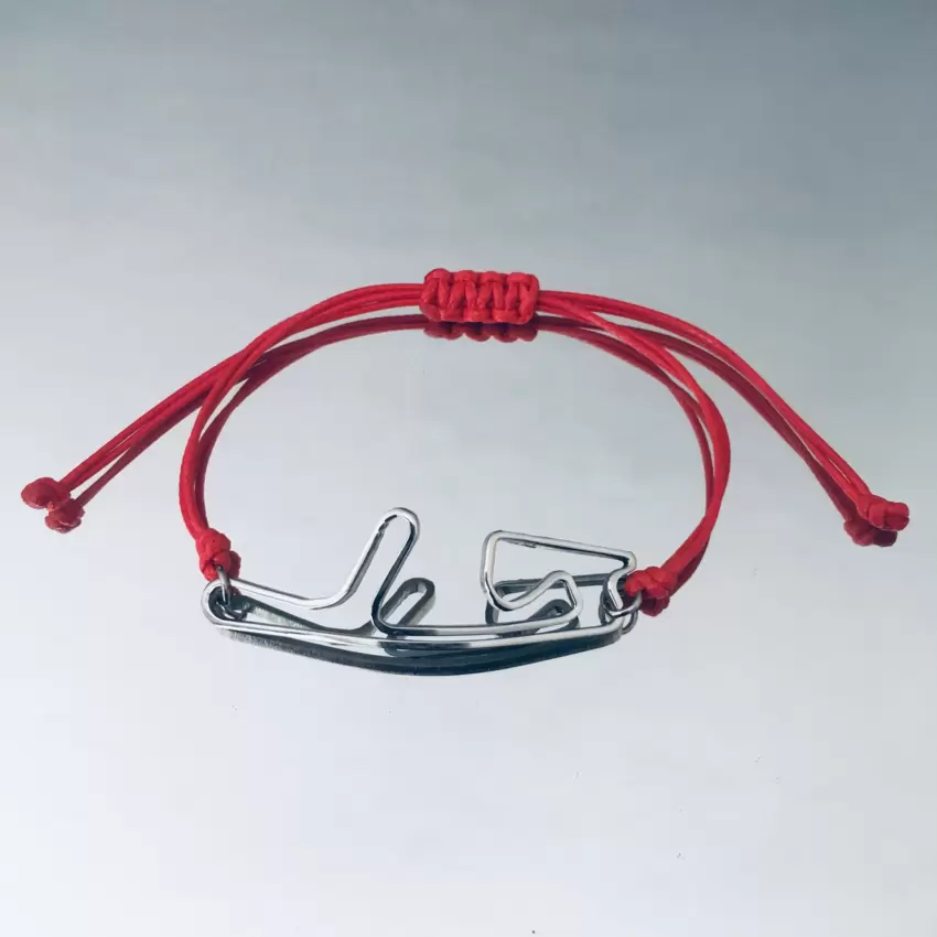 Pulseira em aço com silhueta de circuito de Cremona  