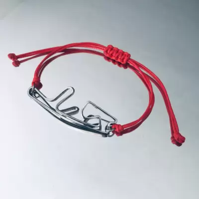 Pulseira em aço com silhueta de circuito de Cremona 