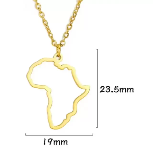 Pendentif Silhouette Afrique en acier plaqué or  