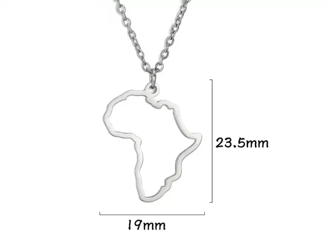 Pendente Silhouette Africa em aço  