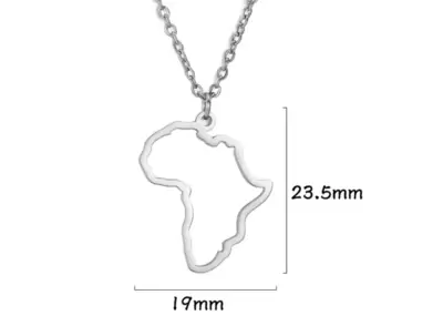 Pendente Silhouette Africa em aço 