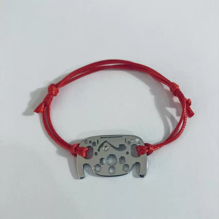 Bracciale Volante Formula 1 personalizzabile in acciaio con silhouette circuito di Montecarlo e diamante naturale  