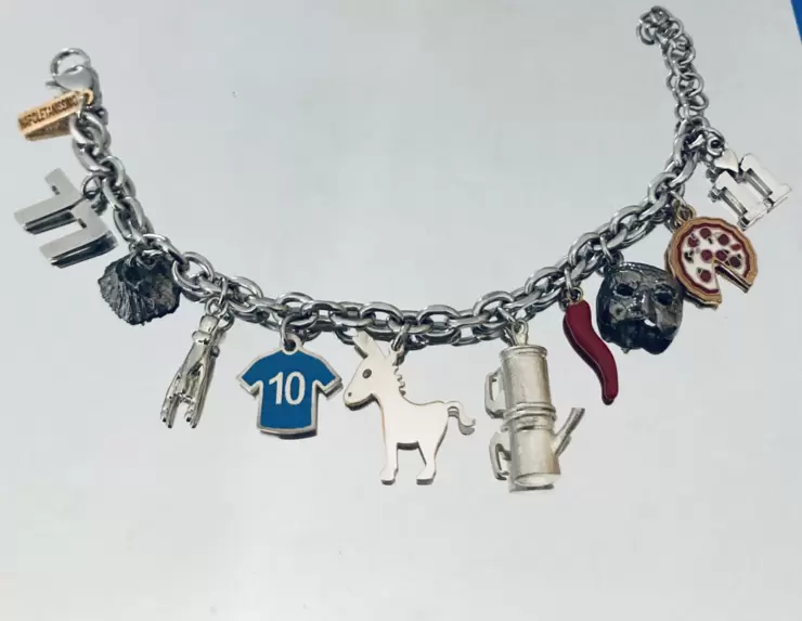 Bracciale charms Napoletanissimo versione 2024-2025 in acciaio