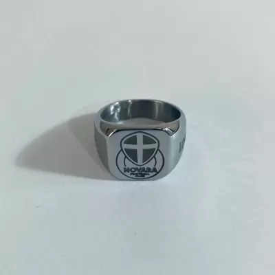 Anello chevalier Novara Football Club in acciaio personalizzabile 