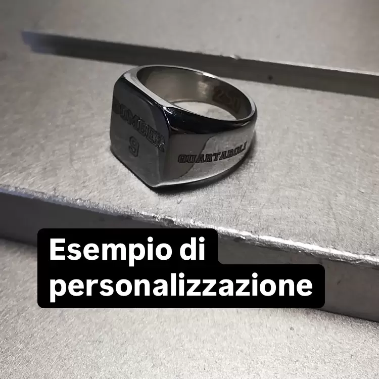 Anello chevalier del bomber in acciaio personalizzabile  