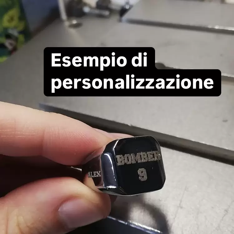 Anello chevalier del bomber in acciaio personalizzabile  