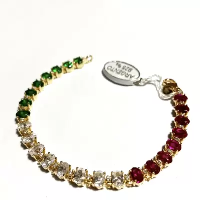 Bracciale tennis ITALIA Made in Italy in argento 925 dorato e zirconi 