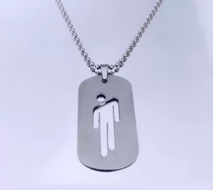 Customizable stainless steel Blohsh tag plate necklace  