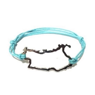 Pulsera con Silueta Isla de Cerdeña en Acero 